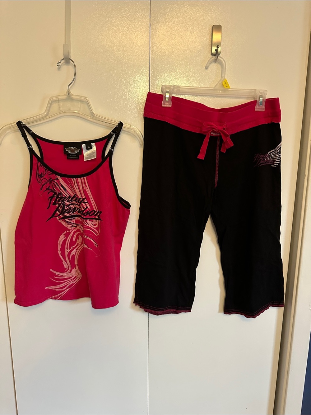 Harley-Davidson Pink and Black Women's Sleep Set Tank & Capris